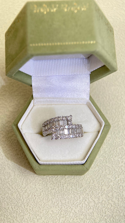 Pt900 Platinum&Diamond Ring| Diamonds:1.40ct | Japanese Vintage Estate Jewelry -BRXC2660