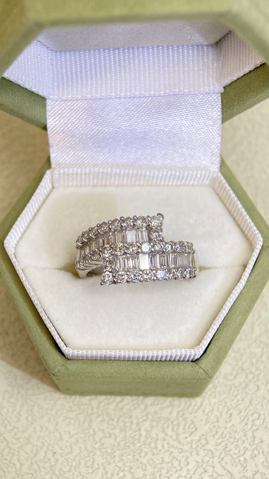 Pt900 Platinum&Diamond Ring| Diamonds:1.40ct | Japanese Vintage Estate Jewelry -BRXC2660