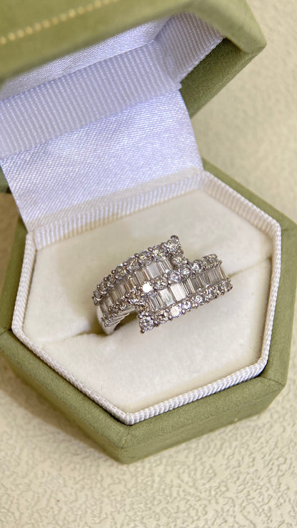 Pt900 Platinum&Diamond Ring| Diamonds:1.40ct | Japanese Vintage Estate Jewelry -BRXC2660