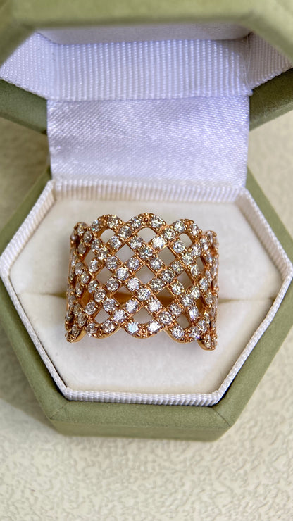 18K Gold&Diamond Ring| Diamonds：2.00ct | Japanese Vintage Estate Jewelry -BRUU2600