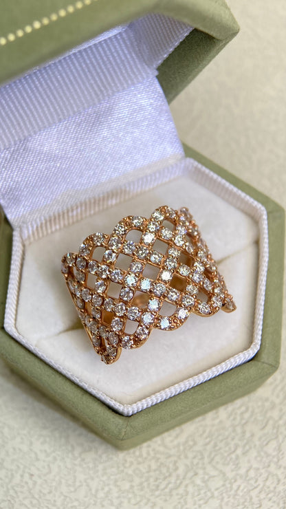 18K Gold&Diamond Ring| Diamonds：2.00ct | Japanese Vintage Estate Jewelry -BRUU2600