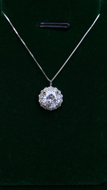 Pt900 platinum/Pt850 platinum&Diamond Necklace| Diamond：1.329ct｜Diamonds：0.28ct | Japanese Vintage Estate Jewelry -BSDH2864
