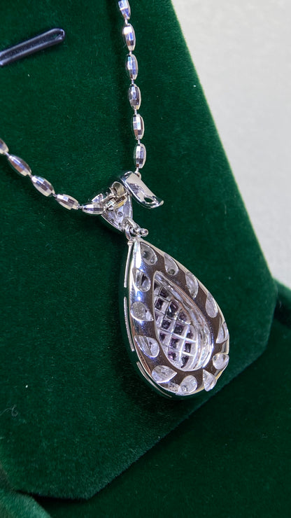 18K White Gold&Pink Sapphire&Diamond Necklace(Detachable) | Pink Sapphire：5.90ct｜Diamonds：0.71ct | Japanese Vintage Estate Jewelry -BSAY2761