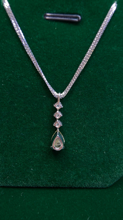 Pt900 platinum/Pt850 platinum&Diamond Necklace| Diamond：1.329ct Light Yellow-VS1｜Diamonds：0.28ct | Japanese Vintage Estate Jewelry -BBSDB2857