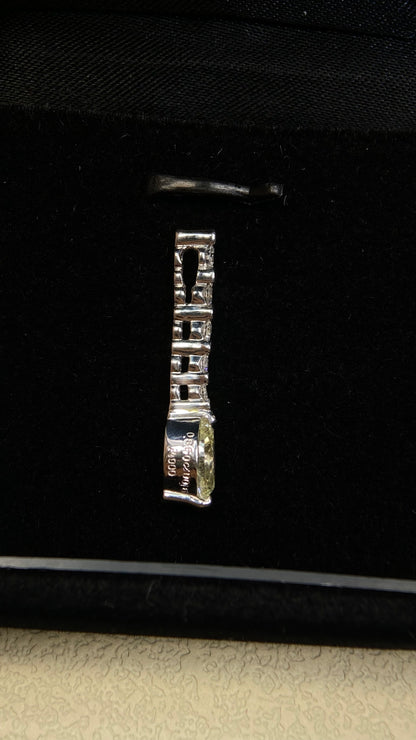 Pt900 platinum&Diamond Pendant| Diamond：0.860ct Fancy Light Yellow-I1 | Diamonds：0.16ct | Japanese Vintage Estate Jewelry -BSCY2854