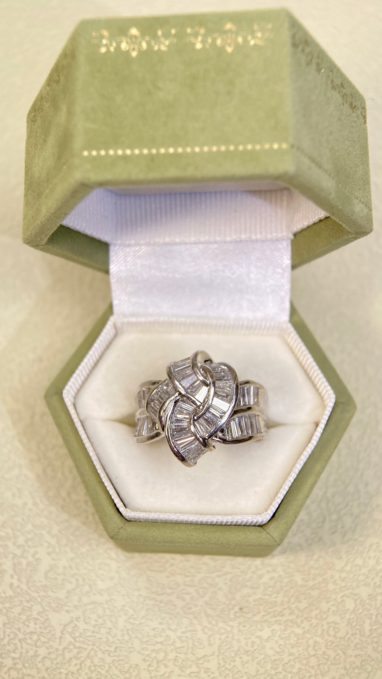 Pt900 Platinum&Diamond Ring| Diamonds:2.09ct | Japanese Vintage Estate Jewelry -BSDU2877