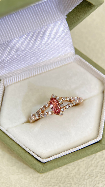 K18 Glod&Sapphire&Diamond Ring| Sapphire：0.253ct | Diamonds：0.41ct | Japanese Vintage Estate Jewelry -BSHC3006