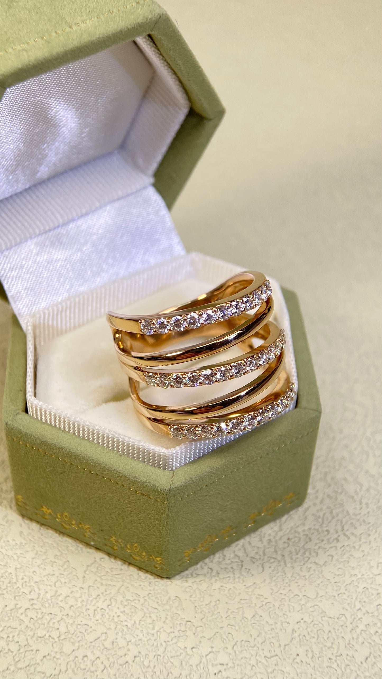 K18 Gold&Diamond Ring| Diamonds:1.00ct | Japanese Vintage Estate Jewelry -BSKD3086