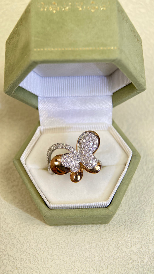 K18 Gold&Diamond Ring| Diamonds:0.75ct | Japanese Vintage Estate Jewelry -BSLO3299