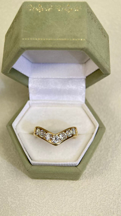 K18 Gold&Diamond Ring| Diamonds:1.02ct | Japanese Vintage Estate Jewelry -BSLO3300
