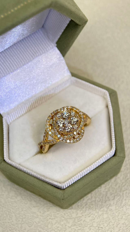 K18 Gold&Diamond Ring| Diamonds:0.90ct | Japanese Vintage Estate Jewelry -BSLO3302