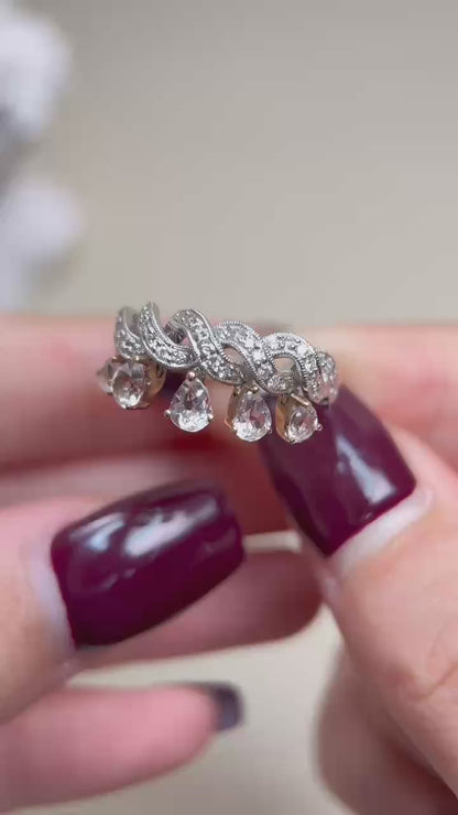 K18 Gold/750&Morganite and Ring | Morganite 0.90ct | Diamond 0.30ct | Japanese Vintage Estate Jewelry-BPYR