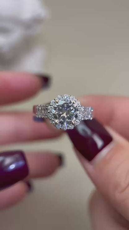 K18 Gold&Diamond Ring | Diamond1.21ct H-VS2 | Diamond 0.54ct | Japanese Vintage Estate Jewelry-TOZI