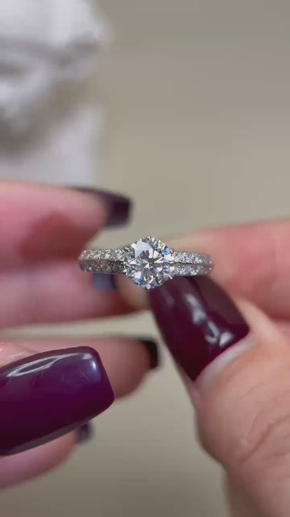 Pt900 Platinum&Diamond Ring | Diamond 1.08ct D-IF-3EX-MB | Diamond 0.40ct | Japanese Vintage Estate Jewelry-BJZJ
